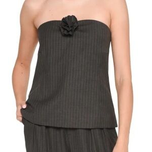 WAYF x Jourdan Sloane Pinstripe Top in Grey